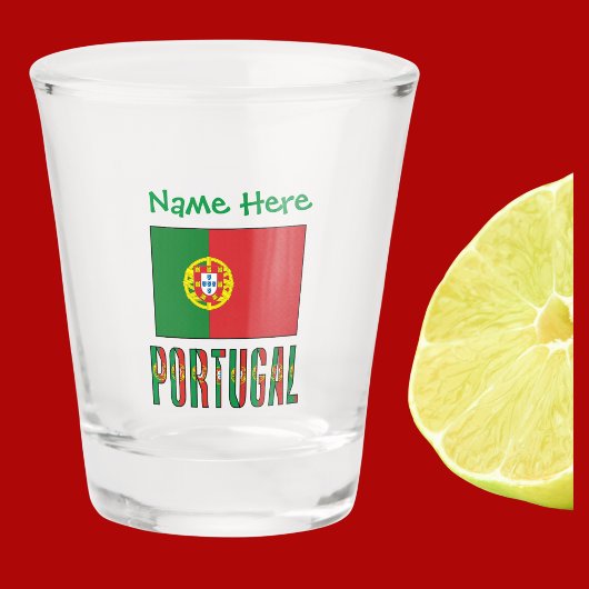 Portugal - Grüne Flagge für Portugal Personalisier Schnapsglas