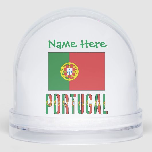 Portugal - Grüne Flagge für Portugal Personalisier Schneekugeln (Vorderseite)