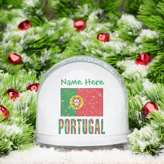 Portugal - Grüne Flagge für Portugal Personalisier Schneekugeln (Weihnachten)