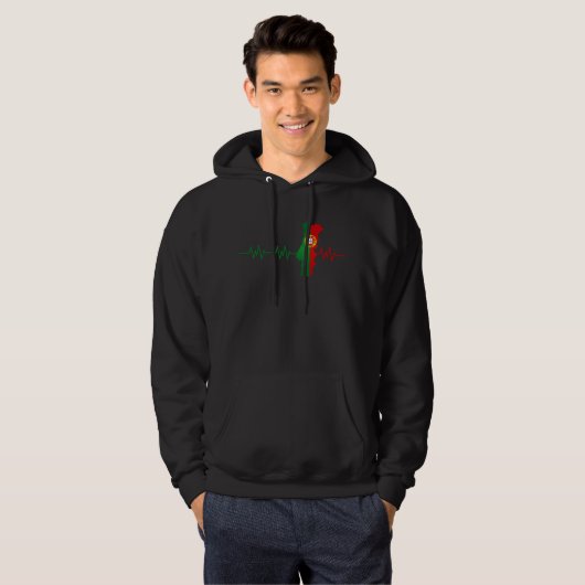 Portugal Heartbeat Flag Pulse Portugal Hoodie (Vorne ganz)