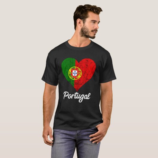 Portugal Herz Portugiesische Liebe Portugiesische T-Shirt (Vorne ganz)