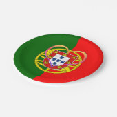 Portugal Herzliche Teller, portugiesische Flagge / Pappteller (Schrägansicht)