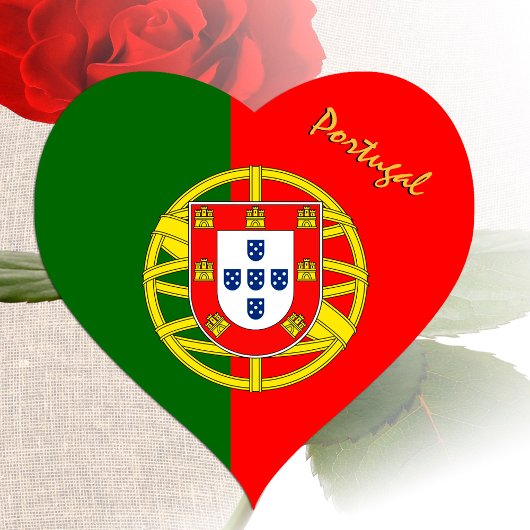 Portugal Herzsticker, Patriotische Portugiesische Herz-Aufkleber