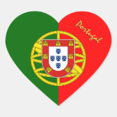 Portugal Herzsticker, Patriotische Portugiesische  Herz-Aufkleber (Vorderseite)