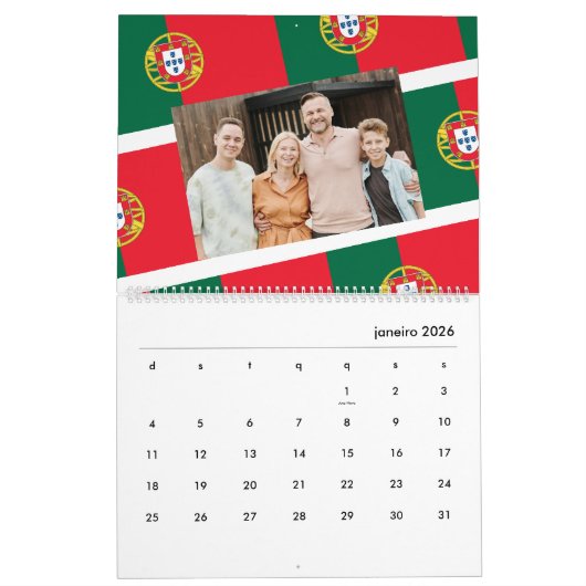 Portugal | Hinzufügen des portugiesischen Fotos Fl Kalender (Jan 2026)