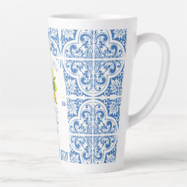 Portugal Hochzeit-Tasse | Blaue Fliesen und Zitron Milchtasse