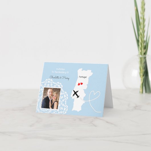 Portugal - Hochzeitsziel Einladung (Vorderseite)