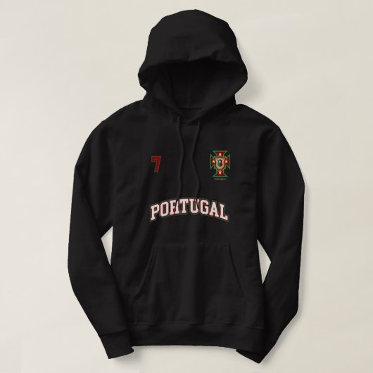 Portugal Hoodie Nummer 7 Fußball-Team Sport Portug (Design vorne)