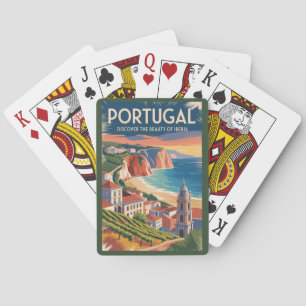 Portugal Iberia Skyline Illustration Reise Kunst Spielkarten