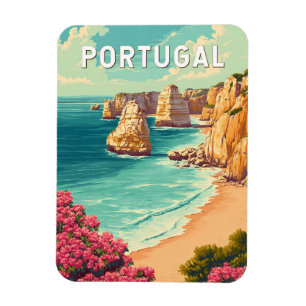 Portugal Illustration Reise Kunst Vintage Magnet