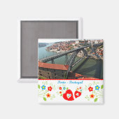 Portugal in Fotos - Eisenbrücke von Porto über Dou Magnet (Vorderseite/Rückseite)