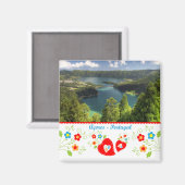 Portugal in Fotos - Lagune der Azoren Magnet (Vorderseite/Rückseite)