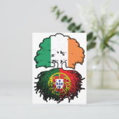 Portugal - Irish Ireland Treots Flag Postkarte (Stehend Vorderseite)