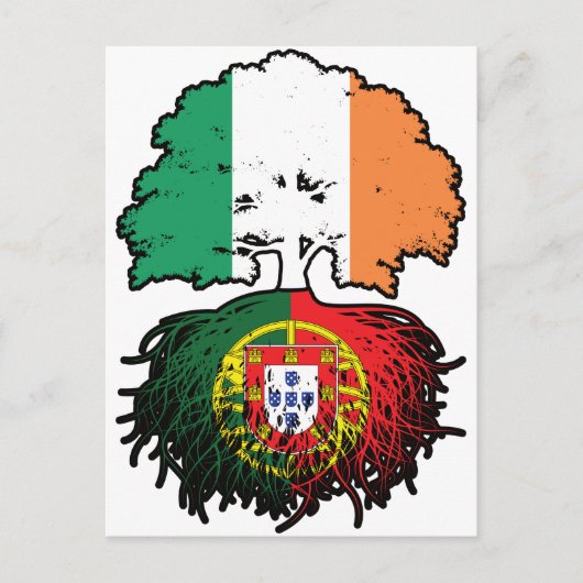 Portugal - Irish Ireland Treots Flag Postkarte (Vorderseite)