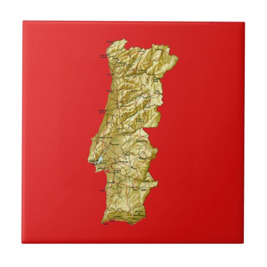 Portugal-Karten-Fliese Fliese (Vorderseite)
