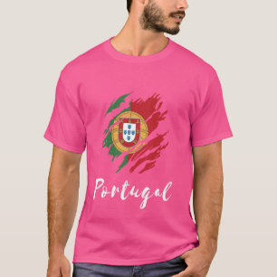 Portugal Kontur Scratch Pride Portugiesische Flagg T-Shirt