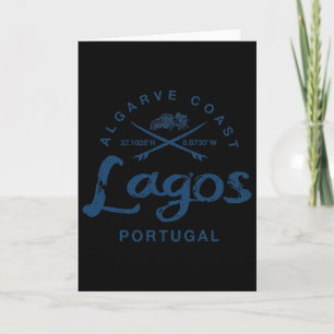Portugal Lagos Surfen Vintage Karte