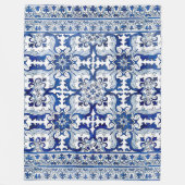Portugal Lissabon Azulejo Tile Pattern Winter Fleecedecke (Vorderseite)