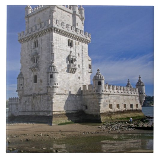 Portugal, Lissabon. Belem Tower, eine UNESCO-Welt Fliese (Vorderseite)