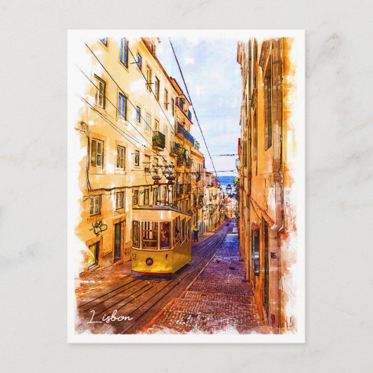 Portugal, Lissabon, Luftseilbahn Postkarte (Vorderseite)