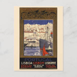 Portugal Lissabon Vintage Poster 1929 Postkarte