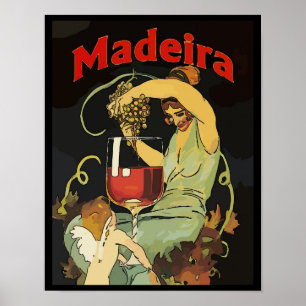 Portugal Madeira Trauben, Wein Poster