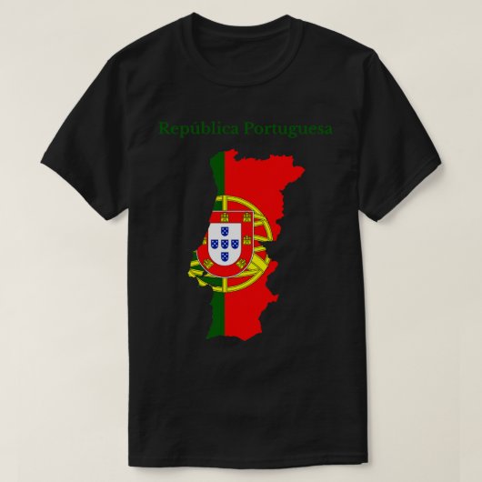 Portugal Map Flag T-Shirt (Design vorne)