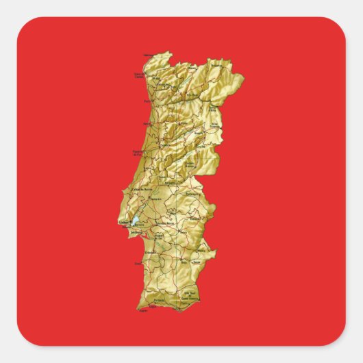 Portugal Map Sticker (Vorderseite)