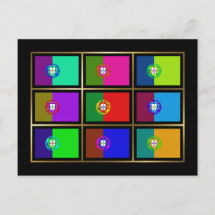 Portugal Mehrfaches Flaggen Postkarte