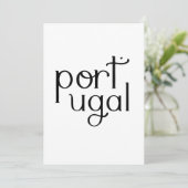 Portugal - minimalistic typography card karte (Stehend Vorderseite)