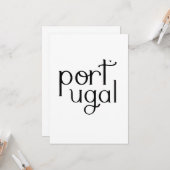 Portugal - minimalistic typography card karte (Vorderseite/Rückseite Beispiel)