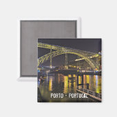Portugal. Nachtszene in der Nähe des Douro River Magnet (Vorderseite/Rückseite)
