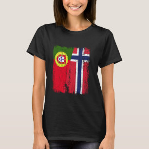 Portugal Norwegen Halbfahne Portugiesischer Anc T-Shirt