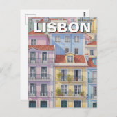 Portugal Pantheon Alfama Pastel Postkarte (Vorne/Hinten)