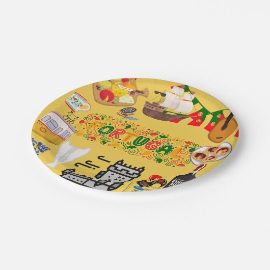 Portugal Pappteller (Schrägansicht)