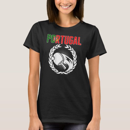 Portugal Ping Pong Portuguese Table Tennis Suppor T-Shirt (Vorderseite)