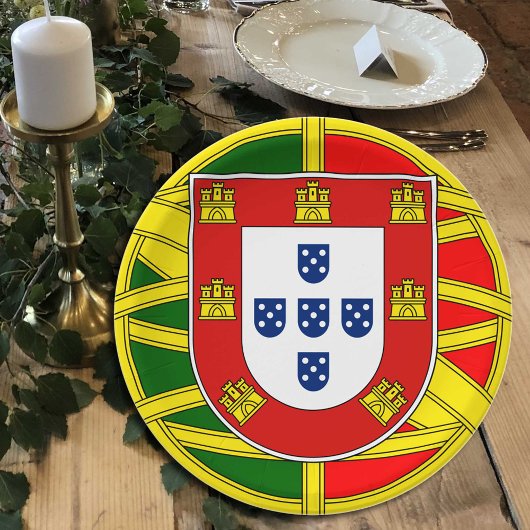 Portugal Platte, Emblem, übergroße, portugiesische Pappteller