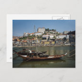 Portugal, Porto, Schiff mit Weinfässern Postkarte (Vorne/Hinten)