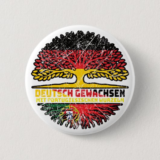 Portugal Portugiesisch Deutsch Deutschland Baum Button (Vorderseite)