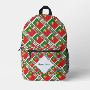 Portugal Portugiesische Flagge gekachelt Personali Bedruckter Rucksack