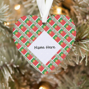 Portugal Portugiesische Flagge Kachel Personalisie Ornament