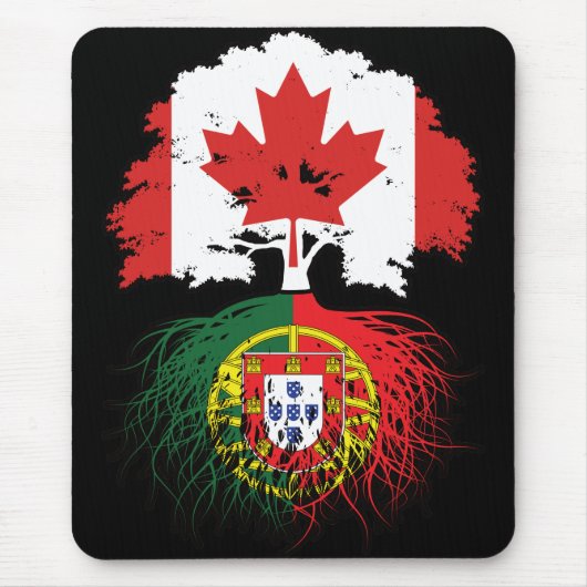 Portugal Portuguese Canadian Canada Tree Roots Mousepad (Vorne)