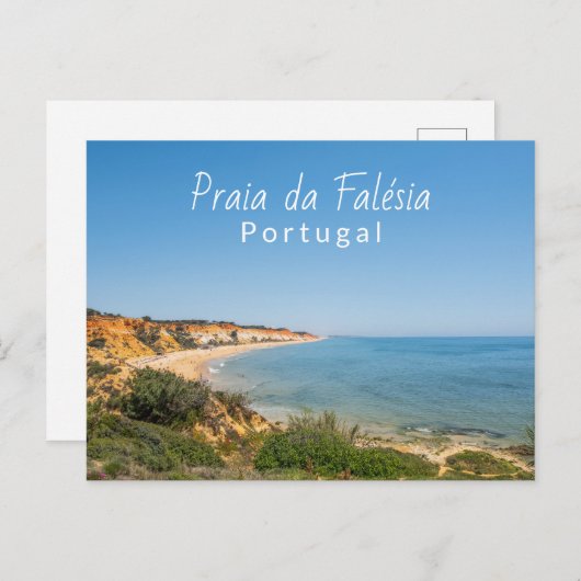 Portugal Praia da Falesia auf der Algarve Reise Postkarte (Vorne/Hinten)