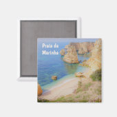 Portugal Praia da Marinha im Souvenir der Algarve Magnet (Vorderseite/Rückseite)