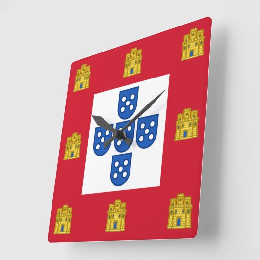 Portugal Quadratische Wanduhr (Winkel)