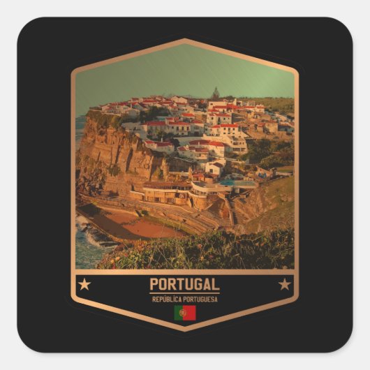 Portugal Quadratischer Aufkleber (Vorderseite)