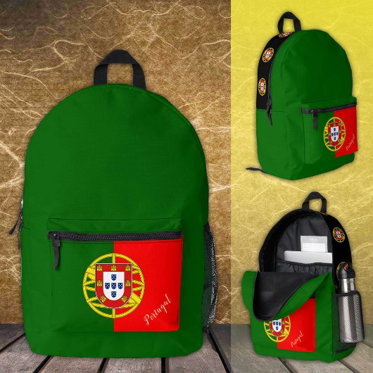 Portugal, Rucksack, grüne, portugiesische Flagge / Bedruckter Rucksack