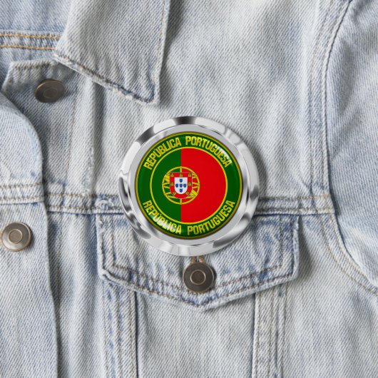 Portugal Runde Emblem Button (Beispiel)