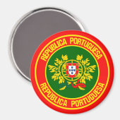 Portugal Runde Emblem Magnet (Vorderseite/Rückseite)