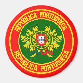 Portugal Runde Emblem Magnet (Vorne)
